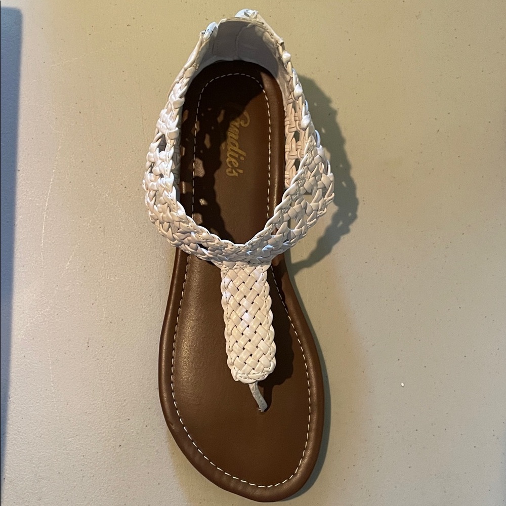 Candie's White Braided Sandals